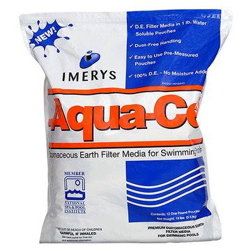 Aqua Cel Diatomaceous Earth, DE Swimming Pool Filter Media 12 pouch by Imerys