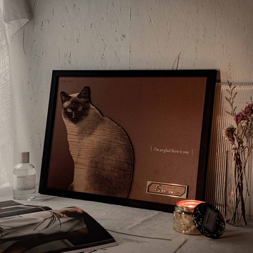 【專屬 訂製禮】刻劃回憶寵物掛畫 - 貓咪