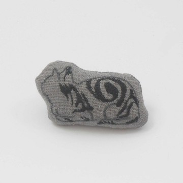 刺繡  貓貓別針01-灰貓