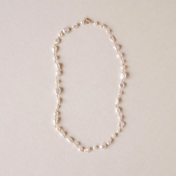 14KGF 混色珍珠項圈釦頸鍊 50公分