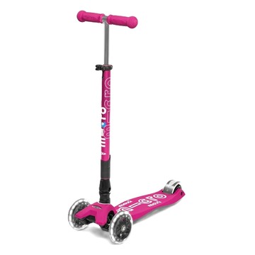 micro scooters Maxi DX 快速摺疊收納滑板車 LED  金屬粉  1個  手把高度67~91cm 踏板14.2 x 33cm