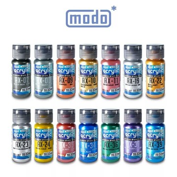 【鋼普拉】現貨 modo 摩多 水性漆 金屬色系列 摩多水漆 模型噴漆 AX05 機械金 AX20 槍鐵 AX21星光銀