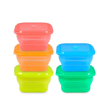 Living Creator Pushlock 400毫升 鮮豔色摺疊保鮮盒  保鮮盒 5入  1組