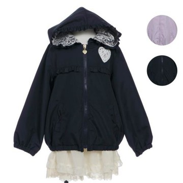 清倉 日單 一件式收納 蕾絲帽里 超輕薄 防水女童防曬服薄外套