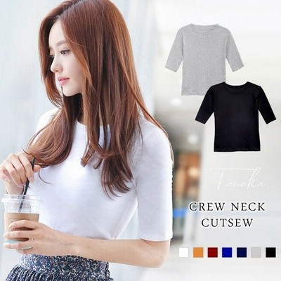 カットソー レディース 春 夏 春夏 Tシャツ 黒 白 5分袖 トップス 無地 チュニック ブラック ホワイト グレー オレンジ ボルドー ブルー ネイビー 通販 Lineポイント最大get Lineショッピング