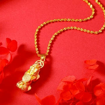 隔日到貨 已開光 招財納福 咬錢金幣 元寶貔貅 金幣 項鍊 吊墬 999 項鍊N514