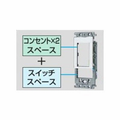 パナソニック WTF371211W 絶縁取付枠 コンセント×2＋スイッチ用 化粧カバー付 ホワイト