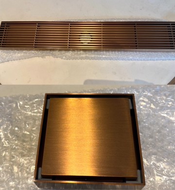 【麗室衛浴】不銹鋼拉絲玫瑰金集水槽10*60cm/10*10cm 可依客戶需求長度寬度排水口位置訂製