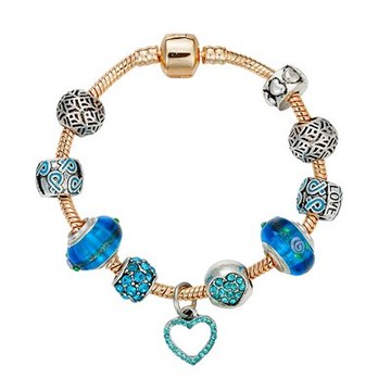 串珠手鍊 手環-愛心鑲鑽琉璃飾品時尚精美生日情人節禮物女配件73kc133【獨家進口】【米蘭精品】