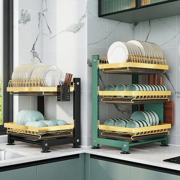 廚房卡扣式盤子碗碟刀具砧板筷子叉勺收納瀝水置物架瀝水架碗櫃