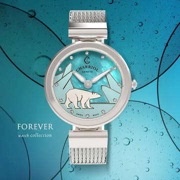 ［聖誕嘉年華］【CHARRIOL 夏利豪】Forever Polar Bear 永恆北極熊鋼索手錶-32mm