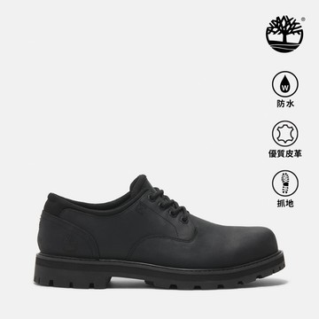 Timberland 男款黑色皮革防水休閒鞋|A69T9W02