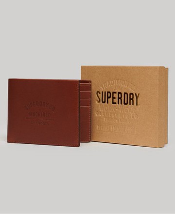 Superdry Men's Men's Leather Wallet In Box Brown / Cognac Brown - Size: 1SIZE