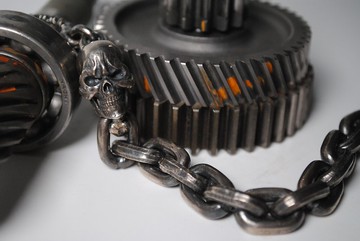 元堡製銀/手作銀飾/脊骨系列/手鍊/忿骷髏粗手鏈