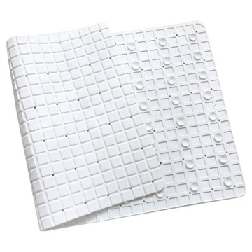 新錸家居 TPE浴室防滑墊/可拼接真空吸盤地墊  71 x 40cm  1個  簡約白