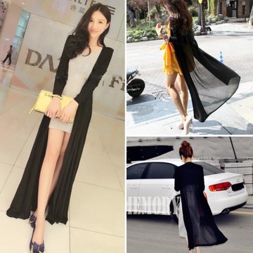 2025春夏新款莫代爾防紫外線沙灘防曬服超長款超薄空調開衫女外套