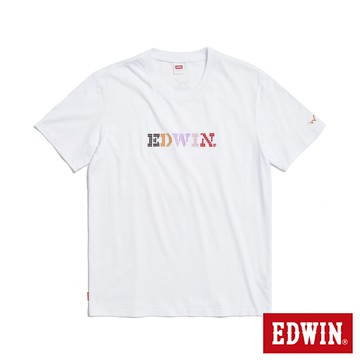 EDWIN 男款 圓點刺繡印花短袖T恤 (白色)