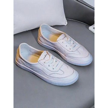 真皮小白鞋女士純皮2024新款平底平跟白色淺口旅游休閑運動鞋板鞋
