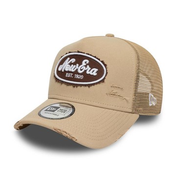 NEW ERA 男女 9FORTY EF 卡車帽 OVAL CANVAS DISTRESS TRUCKER NEW ERA 焦糖 NE60771805