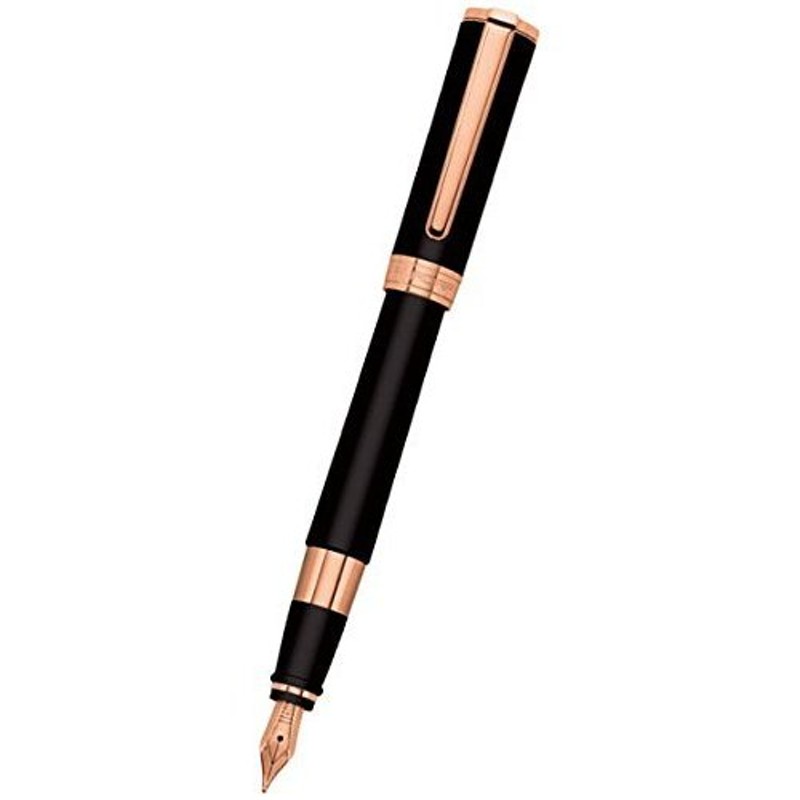 暖色系 Aurora TU Fountain Pen Black Resin  Rose Gold Cap Nib: F by Aurora  並行輸入品