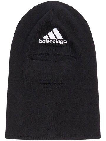 Balenciaga - x adidas flocked-logo wool balaclava - men - Wool - S - Black