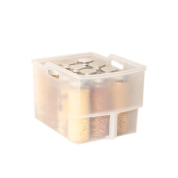 上手家居 大號磨砂廚房收納盒 3入組(置物盒/零食收納盒/櫥櫃收納盒/把手收納盒/斜口收納盒)