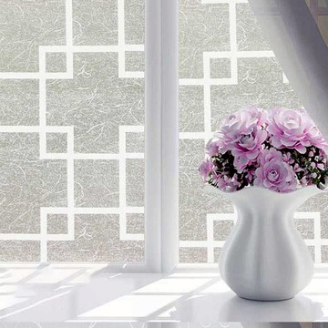 德利生活 玻璃貼 300 x 90cm 白方格 防曬隔熱 隱私保護 DIY裝飾  1個