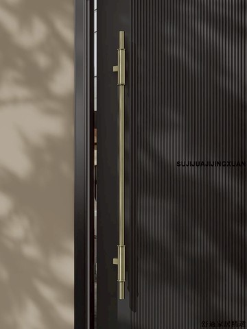 免運 可開發票 門拉手 大門把手 中式現代玻璃門拉手不銹鋼大門拉手金色玫瑰金有框門拉手酒店會所