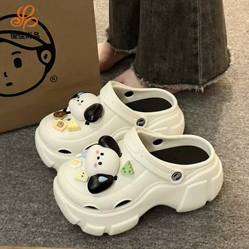台現6H快發⚡ 爆紅女款洞洞涼拖 可愛卡通設計 軟厚底防滑防臭居家外出兩穿