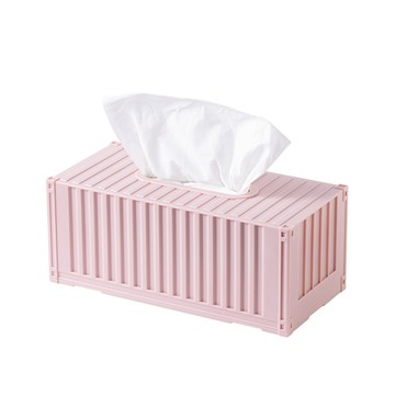 【UDiLiFE】工業風貨櫃屋造型衛生紙盒 (珊瑚粉) 貨櫃衛生紙盒 面紙盒 貨櫃面紙盒 衛生紙盒 集裝箱 紙巾盒