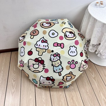 雨傘 陽傘 摺疊傘🎀 helloKitty可愛雨傘ins太陽傘晴雨兩用全自動遮陽傘防曬防紫外線