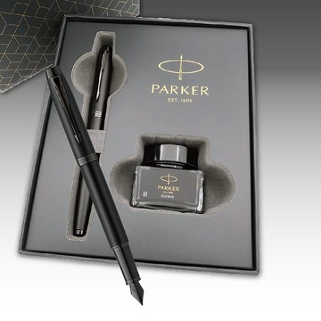 Parker 派克 理性黑鋼筆墨水禮盒組  免費刻字