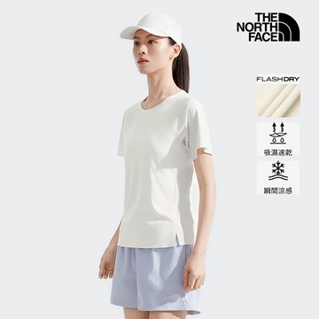 女款米白色UPF防曬短袖T恤｜8CYYQLI