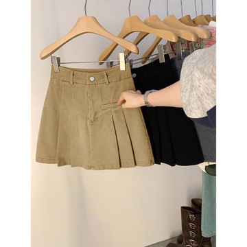 百褶半身裙女2025冬季新款韓版休閑顯瘦高腰a字裙百搭包臀短裙子