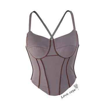 LOVE ROSE原創設計師 性感雙肩帶v型內搭吊帶背心 裹胸抹胸上衣