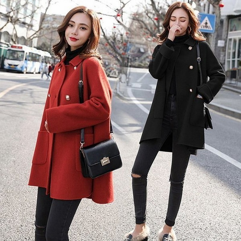 チェスターコート レディース ピーコート ロング丈 秋冬アウター 無地 ラシャコート ジャケット 通勤 秋冬新作 通販 Lineポイント最大get Lineショッピング