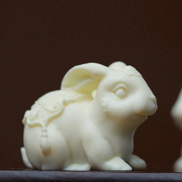 象牙果小兔子手把玩件十二生肖兔家居裝飾動物汽車擺件動物工藝品