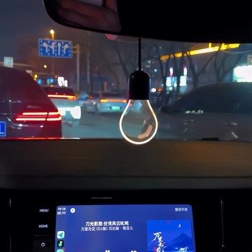 新上架👉車載復古燈泡氛圍燈 後視鏡懸掛式發光掛件 車內創意掛墜裝飾交換禮物 送朋友禮物
