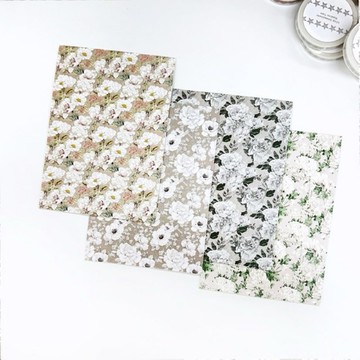 花卉便利貼 4種混搭 (anns note) 復古拼貼