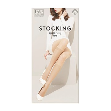 BASE ALPHA ESSENTIALS 高彈力膝上絲襪 20D 10雙入 膚色  M-L  杏