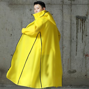捷華 加長三拉鍊雨衣 XXL，適合身高165~175cm  黃色