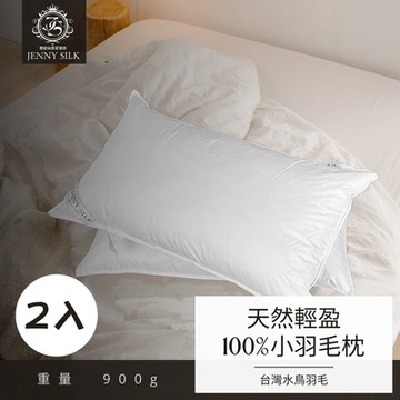 JENNY SILK 蓁妮絲 MIT 輕柔款 100%水鳥羽毛輕柔枕X2顆 台灣製造