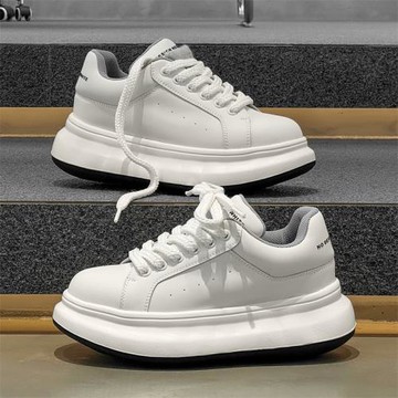 2025春夏季潮流時尚簡約男士小白鞋舒適厚底情侶款百搭運動休閑鞋