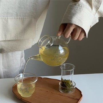 與此·高硼硅飛鳥玻璃茶壺茶杯耐高溫冷泡一壺一杯茶水分離茶具無