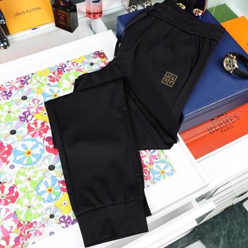 高端冰絲運動褲男束腳夏季歐貨輕奢薄款滑料透氣男士休閑百搭衛褲