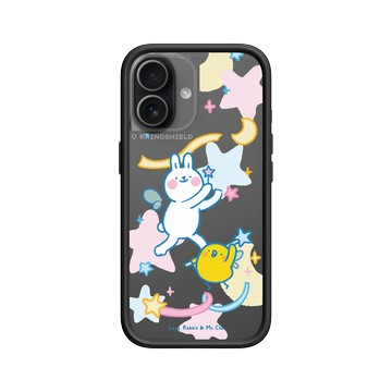 iPhone 17 Mod NX -邊框背蓋組合 (相機按鈕) 黑 - 懶散兔與啾先生 Lazy Rabbit and Mr.Chu - 魔法