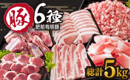 肥前有明豚  6種 バラエティセット 総計5㎏[NAS002]肥前有明豚 豚 豚肉 豚肉バラエティセット 豚肉食べ比べ 豚肉堪能 豚肉小分け 便利な豚肉セット 豚肉とんかつ 豚肉生姜焼き 豚肉 しょうが焼き 豚肉ハンバーグ 豚肉サムギョプサル 豚肉切り落とし 豚肉きりおとし 豚肉ミンチ 豚肉ひき肉 豚肉挽き肉 豚肉ひきにく 豚肉ロース 豚肉ひれかつ 豚肉ヒレカツ 豚肉スペアリブ 豚肉バラ