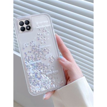 適用于oppoReno4se手機殼女Reno4創意碎鉆流沙Reno4pro全包防摔個性彩繪