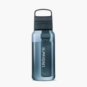 LifeStraw Go 提蓋二段式過濾生命淨水瓶 1L深藍色
