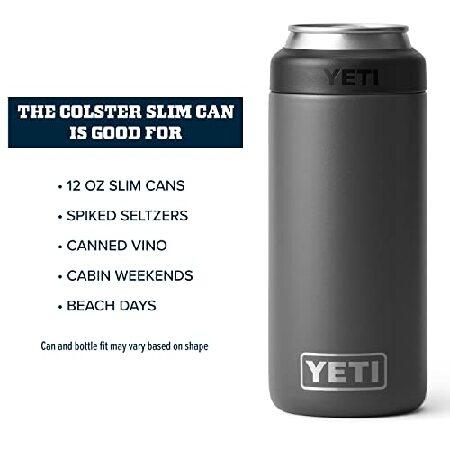 YETI Rambler 12オンス Colster スリム缶インシュレーター スリムハードセルツァー缶用 チャコール並行輸入品